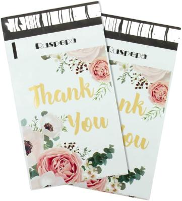 China Delivery Package 6x9 Poly Announcements Inch Shipping Bags Thank You Notes Flowers Surrounded Poly Announcements 2.3 Mil Heavy Duty Self Seal White Mailing for sale