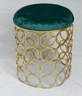 China Modern Free Samples Cheap Price Wholesaler Customized Decorative Color Velvet Iron Stool For Home Decoration for sale