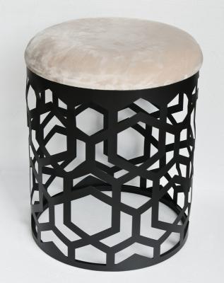 China Amazon Free Samples Best Selling Modern Wholesaler Customized Decorative Velvet Iron Round Stool For Home Decoration for sale