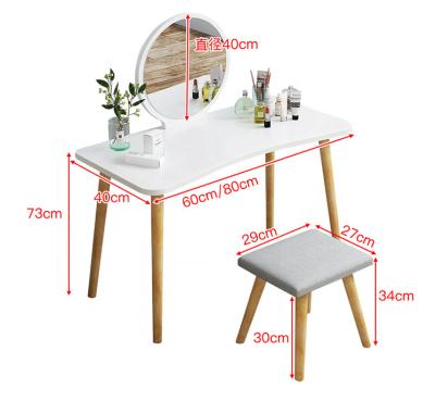 China Amazon New Arrival Factory Supplier Free Sample Solid Wood Best Selling Dressing Table Vanity Set With Stool And Mirror For Living Room for sale