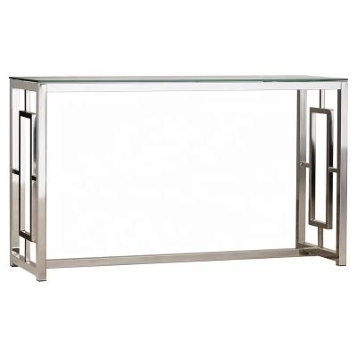 China Wholesale High Quality Customization Household Items Luxury Solid Wood Metal Glass Top Console Table For Living Room for sale