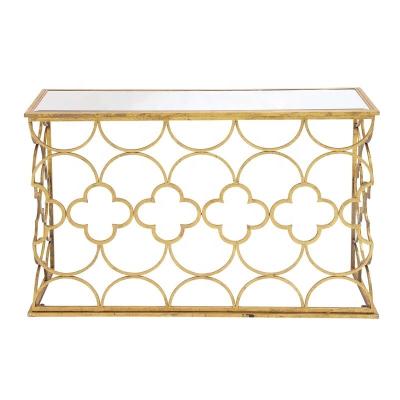 China Modern Wholesale High Quality Customization Household Furniture Luxury Metal Glass Top Console Table For Living Room for sale