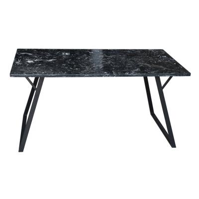 China Modern Furniture Wholesale Metal Iron Leg High Quality Black Marble Material Dining Table for sale