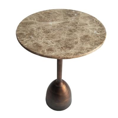 China No Manufacturer Direct Sales Iron Metal Stand Wooden Top Marble Coffee Side End Table for sale