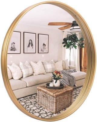 China Amazon Best Seller Contemporary Mail Drop Personalization Gold Metal Round Decorative Framed Wall Mirror for sale