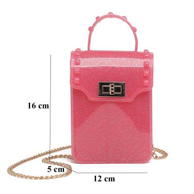 China New Durable Trendy Cross - Body Handbag Jelly Shoulder Bag Beaded Square Fashion Handbag for sale