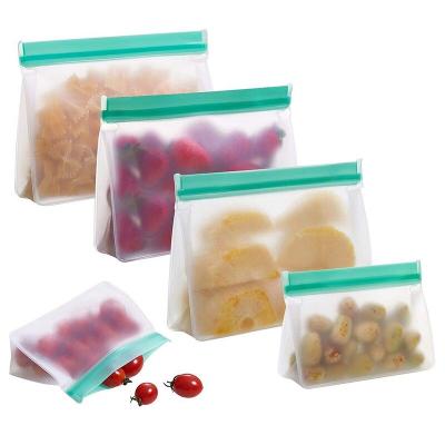 China Hotsale Recyclable Customized Reusable Clear Food Garde Storage Bag PEVA Snack Bags for sale