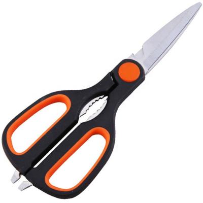 China QY-742 Eco-friendly Household Kitchen Multifunctional PP+TPR Scissors Handle Professional Kebab Shears for sale