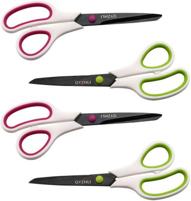 China Eco-friendly 8 Inch Office Scissors Student Scissors Titanium Coated Multifunctional Scissors for Cutting Paper Cloth for sale