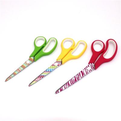 China Custom Blade Eco - Friendly Logo Design Paper Cut Scissors With Soft Grip Handles for sale