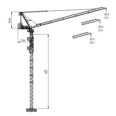 China Video Technical Support Self Erecting Tower Crane Small Jib Luffing 3 Years Warranty for sale