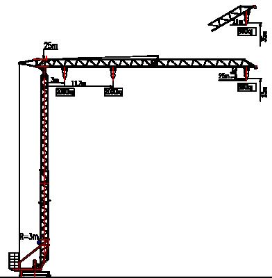 China Electric Controlled Self Erecting Tower Crane Building Construction 8000 kg for sale