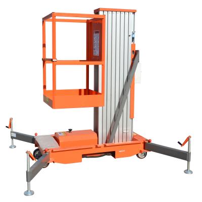 China Aluminum Work Electric Single Mast Lift With Aerial Work Platform  2470*1170*2290 for sale