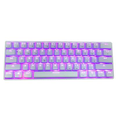 China Anti-ghosting OEM Wireless Keyboards 61 Key Mini Green Switch Mechanical Keyboard for sale