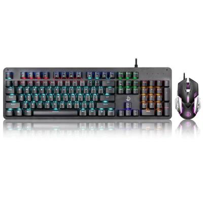 China Hot Selling ABS Mechanical Keyboard-Mouse 104 Keys Lighting Game Wired Keyboard for sale