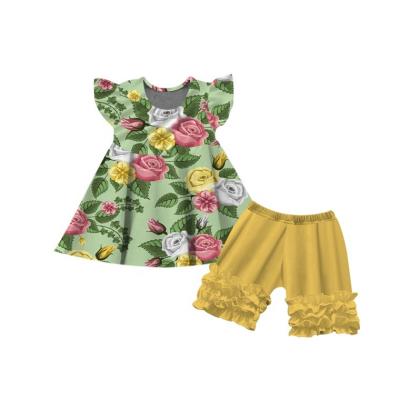 China Wholesale Eco-Friendly Kids Clothing Us Baby Ruffle Shorts Sets 2021 Spring Summer Boutique Girl Clothing for sale