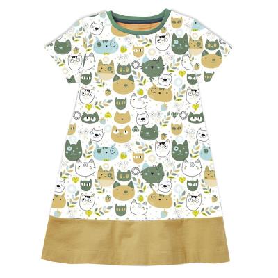 China Viable Baby Dress Girls Boutique Clothes Dress Short Dress With Cat Pattern for sale