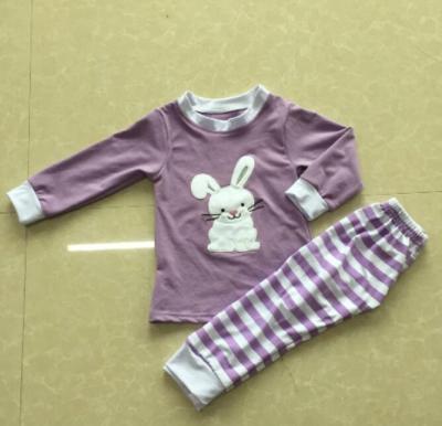 China Breathable Baby Bunny Clothes Easter Pajamas Kids Clothing Set for sale