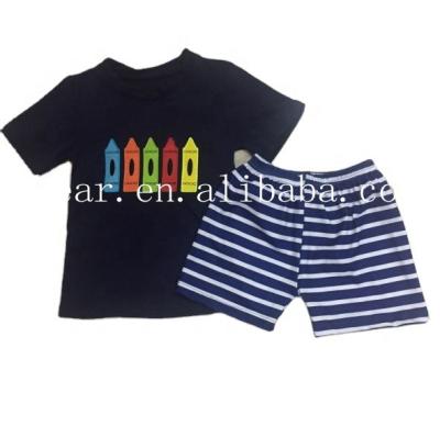 China Casual Kids Clothes Boy Sets Back To School Items Pencil Embroidery for sale