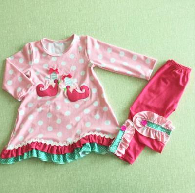 China Eco-friendly Christmas baby set 2019 new style embroidery clothes kids boutique clothes for sale