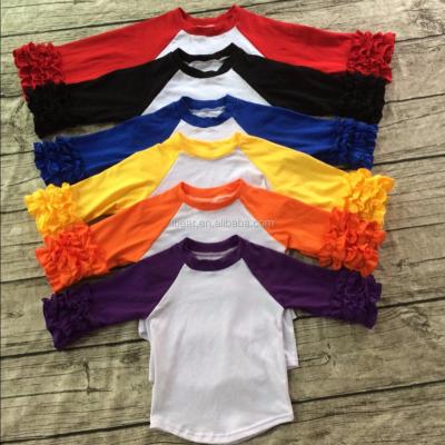 China The Main Hive Eco-Friendly T-shirt Clothing Boutique Kids Fluffy Sleeve The Hive 100% Cotton Solid Color T-shirt for sale