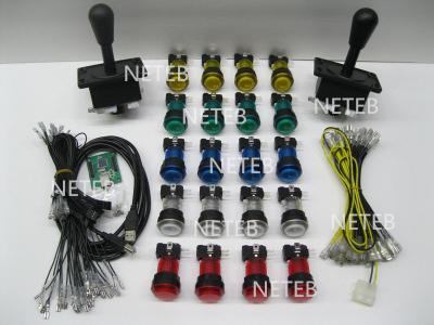 China Joystick Pack, 2 Joysticks and 16 Clear illuminated buttonS,2 player USB to Jamme converting board for sale