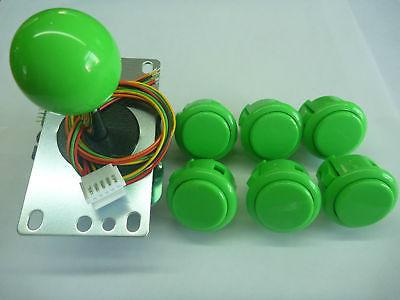 China USD31.95---SANWA Pack-1 Joystick and  6pcs OBSF30 sanwa push buttons green color for sale