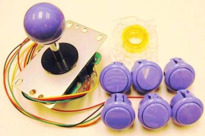 China USD37.95---SANWA Pack-1 Joystick and 6pcs OBSF30 sanwa push buttons,GT-Y Octagonal Restrictor Plate dark blue color for sale