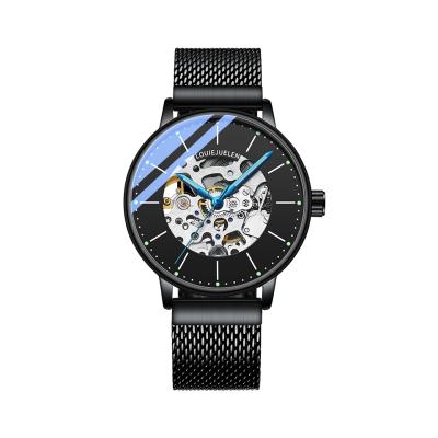 China Hollow out design Men's Fashion mechanical watch Waterproof Wristband Mechanical Watch for sale