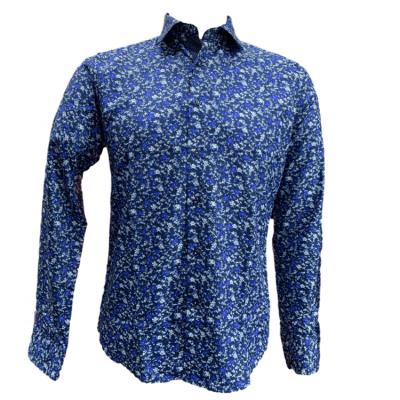 China Young men formal long sleeved cotton slim casual digital rotary printing screen fit men's casual shirt men for sale