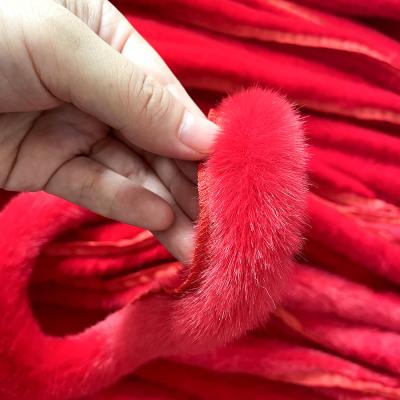 China Auto Upholstery 3.5CM Width Mink Fur Strip And Raccoon Faux Fur Trim For Garment for sale