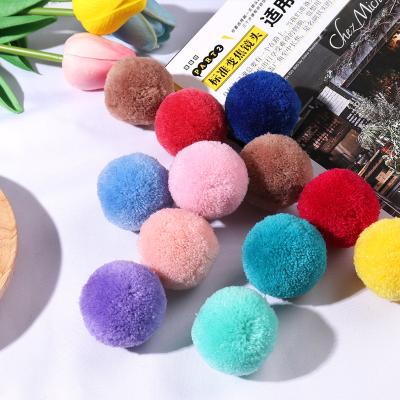 China Fashionable DIY Open 15MM Pompoms 100pcs Ball Beads Fluffy Designer Jewelry Charms Baby Toy Balls Accessories for sale