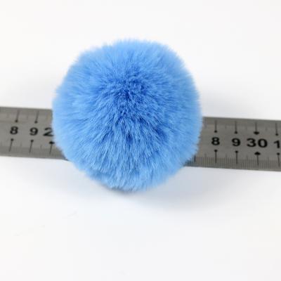 China Mini Size 4cm Rex Rabbit Furry Pompoms Faux Fur Ball Pompoms DIY Fashionable Coat Accessories for sale