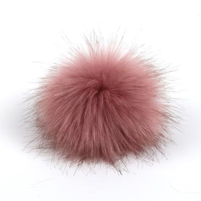 China 2022 Hot Sale Auto Upholstery 2022 Popular Color 12cm Faux Fox Fur Pompom Ball With Snap For Hats Slippers Sandals for sale