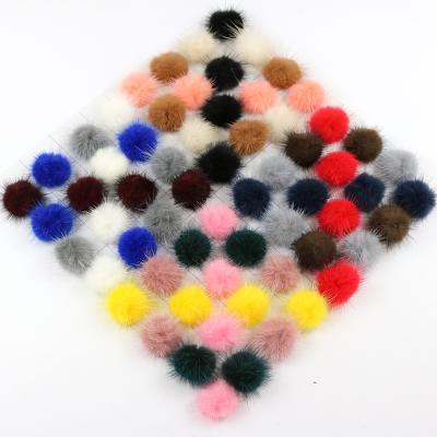 China Auto upholstery 2021 hot sale high quality real mink fur pom poms for diy handbag hair clothes for sale