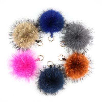 China Faux Fur Ball Pompom Chains 2022 New Hot Selling Charm Bag Charm Bag Real Key Chain Holder Large Size Fluffy Fluffy Cute Cute Key Chain Holder for sale