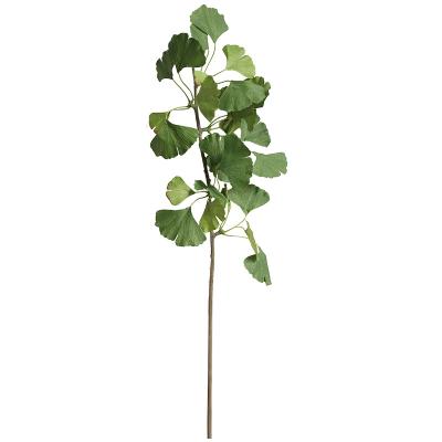 China Hot selling INS fabric high simulation plant wall decoration home decoration plant artificial ginkgo leaf for sale