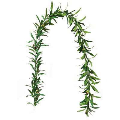 China 2022 Hot Selling Fabric Slik 2022 Hot Selling Artificial Branches And Olive Leaves Vine For Christmas Dectoraton for sale