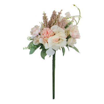 China 2021 Hot Selling Indoor Artificial Flower Roses Cloth Artificial Flower Bouquet Bride Bouquet Plants for sale