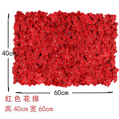 China 2021 Size Cheap Quality Silk And Plastic Artificial Flower Hydrangea Wall For Wedding Stage Backdrop Decoration for sale