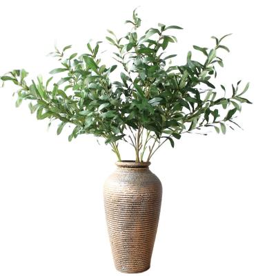 China Wedding& Home& Office decoration flower plants 2021 hot sale wholesale artificial green olive leaf for wedding decoration home flower arrangements for sale