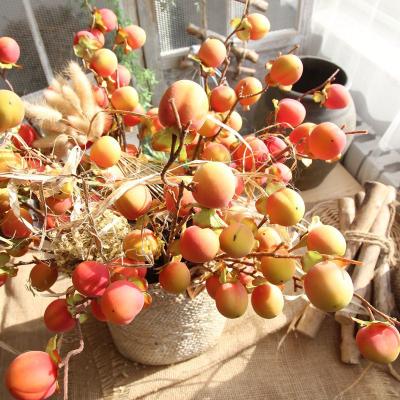 China Wedding& Home& Wholesale cheap peach office decoration fake flower plants simulation fruit flower artificial branch for wedding party hotel home decoration for sale