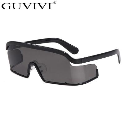 China Relieve GUVIVI 2020 Oversized Sunglasses Fashion Outdoor Trendy One-Piece Sunglasses Men for sale