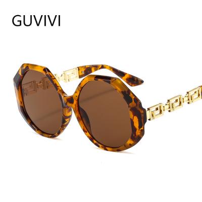 China Fashion Guvivi Sunglasses 2021 Trendy Sun Glasses Design Big Frame Steampunk Retro Polygon Frame Men Women Sunglasses for sale