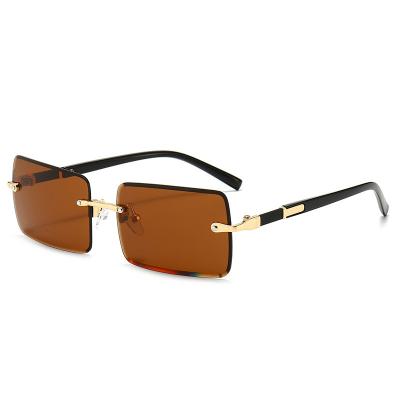 China Sunglasses New Rimless Clear Square Rimless Sunglasses Retro Fashion GUVIVI Sunglasses For Men for sale