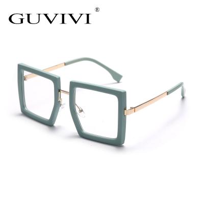 China New fashion GUVIVIV sunglasses big flat mirror square candy color glasses European and American popular glasses can be customized for sale