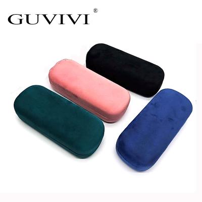 China Glass packaging GUVIVI new rectangle metal women&men optical glass box fashion folding multicolor case for sale