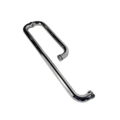 China 304 Stainless Steel Door Pull Handle Shower Handle Modern L Type Bathroom Glass Door Handle for sale