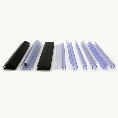 China Self Adhesive Waterproof Seal Shower Screen Seal Strip Glass Bottom Bathroom Waterproof Sealing Strip Plastic PVC Clear Glass Shower Screen Door Seal for sale