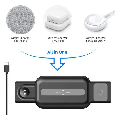 China 15W Wireless Charger Hot Selling Up Design Multifunctional 3in1 Wireless Charger For Watch for sale